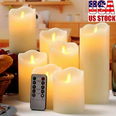 LED Flameless Candles Wax Pillar Battery Operated Candle Remote Control Timer US • $11.27