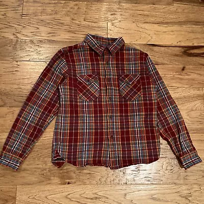 UES Made In Japan Heavy Selvedge Flannel Shirt Mens Large/extra Red Plaid • $95