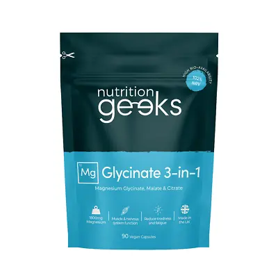 Magnesium Glycinate 3-in-1 Complex 1800mg Magnesium Supplements High Absorption • £9.97