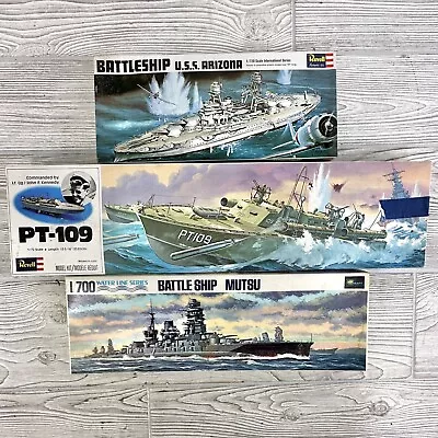 Lot Of 3 Vintage Plastic Battleship Model Kits Revell Minicraft Open Box /cb • $40