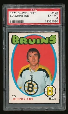 1971 O-Pee-Chee #172 Ed Johnston PSA 6 EX-MT Bruins • $12