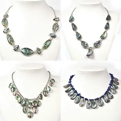 Natural Abalone Shell Beads Jewelry Necklace 22 Inch • $21.46