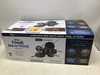 $105 • Buy Ninja Foodi NeverStick Essential 10pc Cookware Set - Black NEW Pots Pans Lids