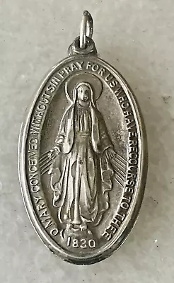 Vintage M. DE JEAN Sterling Silver Miraculous Mary Medal Opens Up 15.75 Grams • $78