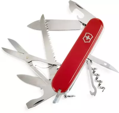 VICTORINOX  Huntsman  Swiss Army Knife | 15 Functions|  RED | $50 MSRP • $44.95