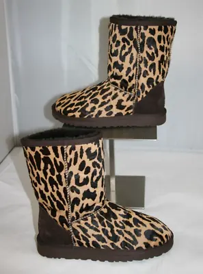 UGG Australia Classic Short Exotic Cheetah Print Brown Boots 1002790 Sz 5 NWOB • $98.77