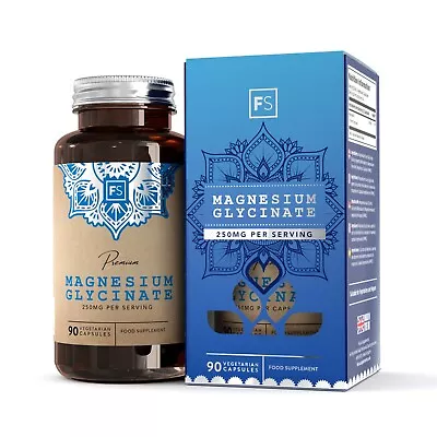 Magnesium Glycinate | 90 250mg Magnesium-Glycinate Capsules | Made In The UK  • £37.99