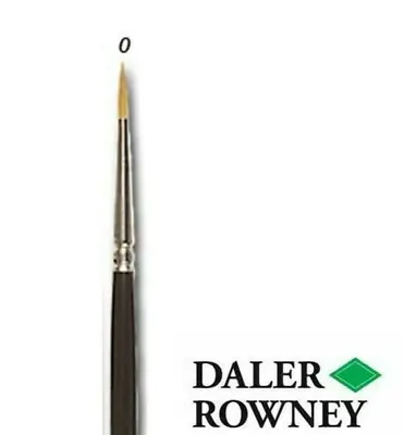 Daler Rowney Watercolour Taklon Round Brush Size 0 Short Handle • £3.79
