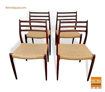 4 Danish Modern Brazil*ian Rosewood Niles JL Moller 78 Dining Chairs Mid Century • $5495