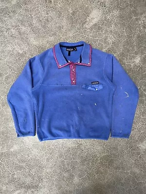 Vtg 80s 90s Patagonia Fleece Button Snap Jacket Size M Made In USA • $9.99