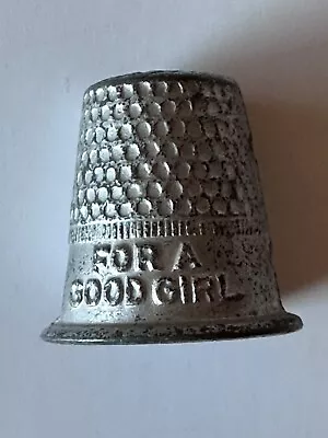 Vintage 1930's Miniature Monopoly Game Thimble /  FOR A GOOD GIRL  Tin And Lead • $24.99