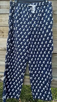 Disney Parks Mens Large Mickey Mouse Navy Drawstring Pajama Pants Loungewear • $13.85