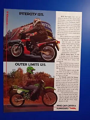 KAWASAKI KMX 125 AR 125 - A4  POSTER ADVERT 1980s Original • £6.30