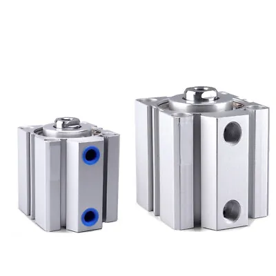 Thin Pneumatic Aluminium Air Cylinder 20-50mm Bore 10-100mm Stroke Double Acting • $19.64
