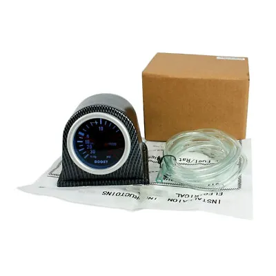 Turbo Boost Gauge Meter 2 /52mm 0-30 PSI Carbon Fiber Look Pod Car Accessories • $19.64