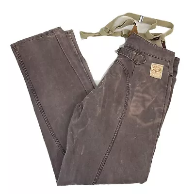 Vintage Wah Maker Arizona True Western Frontier Suspender Pants Brown Size 36 • $59.99