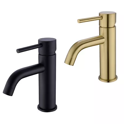 WELS Bathroom Basin Mixer Taps Sink FaucetSolid Brass Brushed Gold/Matte Black • $52.99