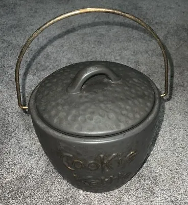 Vintage McCoy Hammered Cookie Jar Kettle Jar W/Metal Handle • $20