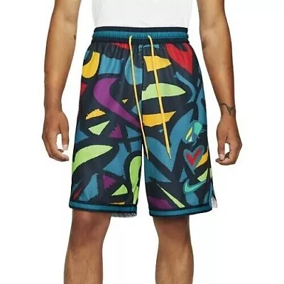 Nike Elite Dri Fit Basketball Peace Love Black Red Gold Loose Shorts Mens DO6185 • $43.26