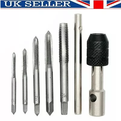 6Pcs TAP WRENCH & CHUCK SET TOOL T-HANDLE METRIC M3 M4 M5 M6 M8& DIE SET • £4.99