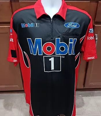 Clint Bowyer Stewart-Haas Racing Team Issue Large Mobil 1 Ford Crew Shirt NASCAR • $49.95