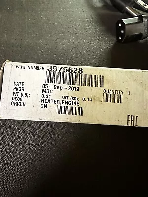 OEM Cummins 3975628 Block Heater 5.9 6.7 • $63