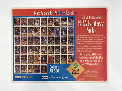 Vintage McDonald’s Tray Liner Upper Deck NBA Fantasy Packs 1993 • $20