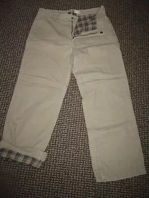 GANDER MOUNTAIN Tan Canvas Cotton Flannel Lined Men's Pants 34 X 30 Beige  EUC • $15