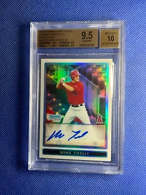 2009 BOWMAN CHROME DRAFT REFRACTOR MIKE TROUT RC AUTO 269/500 BGS 4x 9.5/10 • $12000