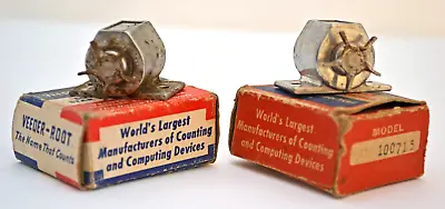 2 VEEDER ROOT Square Case Star Wheel Counters 100715 Vintage W/ Boxes 1950 • $19