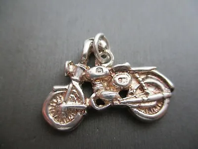 Vintage Sterling Silver **3-d Motorcycles Bike Pendant Charm** #bd502 • $12.99