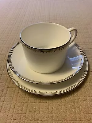 Wedgwood Vera Wang Grosgrain Platinum B & B Plate Cup & Saucer • $24.95