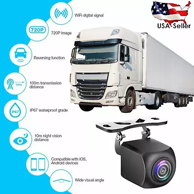 WiFi Wireless Rear View Backup Camera Car Truck RV Waterproof IOS Android HD 720 • $48.90