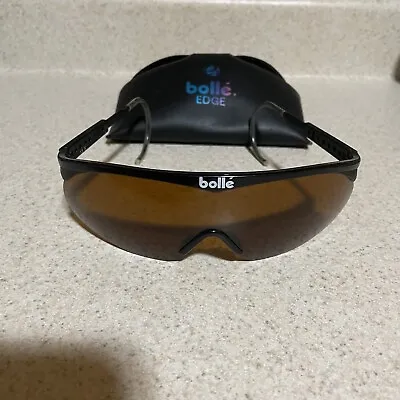 Vintage Bolle Edge Sunglasses France W/ Case Amber Lenses Ski Surf 80s • $39.95