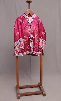 Antique Chinese Qing Dynasty Silk Embroidered Textile Jacket Robe |Chinese Style • $225