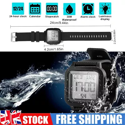 Men's Fashion Sports Watch LED Large Digital Waterproof Multifunction Wristwatch • £8.75