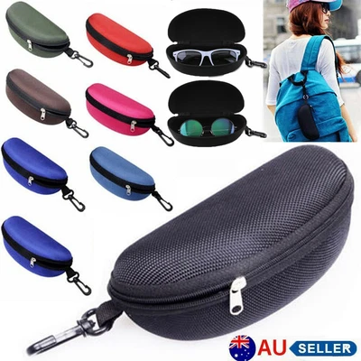 $8.99 • Buy Portable Zipper Eye Glasses Sunglasses Clam Shell Hard Protector Case