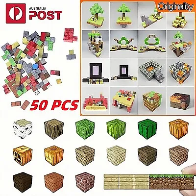 50PCS Minecraft Magnetic Building Blocks Square Magnet Toy Gift Kids Educational • $17.76