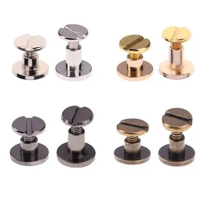 £3.82 • Buy 20pcs Belt Screw Leather Craft Chicago Nail Brass Rivets Stud Head Wallet Round