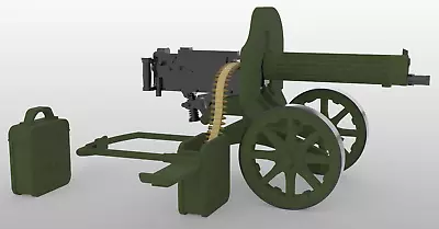 1/24 Scale Battleground M1910 Maxim Machine Gun - Early War - Fluted Jacket • $14