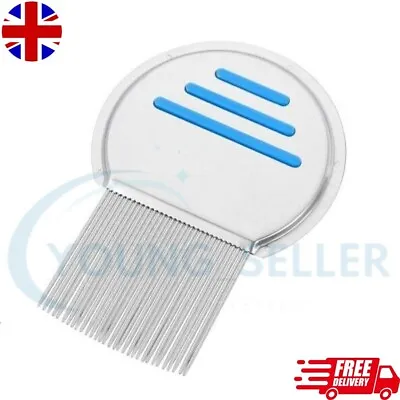 Head Lice Comb Fine Tooth Metal Detection Remove Hair Nit Eggs Magnifier-Set • £5.39