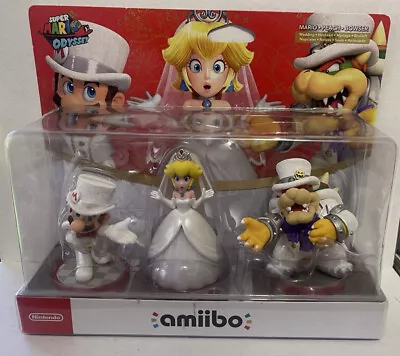 $239 • Buy Amiibo Mario Wedding Odyssey Triple Pack NEW VERY RARE 🦁