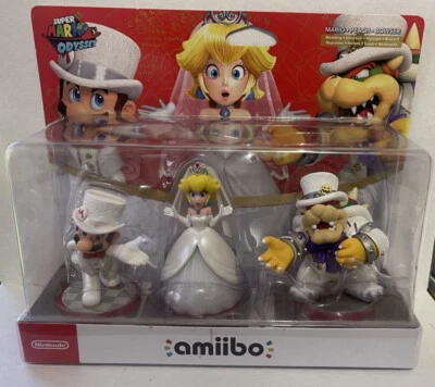 $239 • Buy Amiibo Mario Wedding Odyssey Triple Pack NEW VERY RARE 🦁