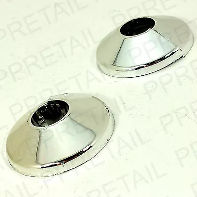 2x CHROME RING RADIATOR PIPE TO WOOD FLOOR COVER Rose Collar Laminate Surround • £3.79