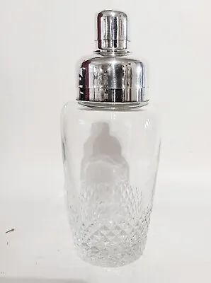 £55 • Buy Vintage Art Deco Crystal Glass Silver Plate Cocktail Shaker