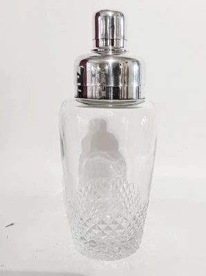 £55 • Buy Vintage Art Deco Crystal Glass Silver Plate Cocktail Shaker