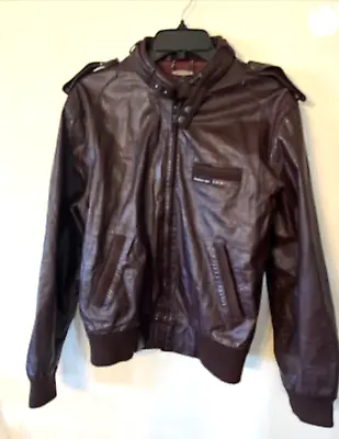 Vintage Members Only Europe Craft Burgandy Leather Jacket Bomber 40 Bad Zipper • $35