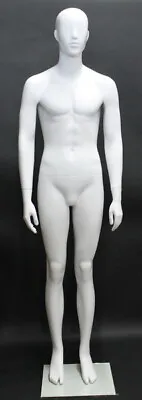 NEW! 6 Ft 3 In Male Mannequin Abstract Face Head White Torso Body Form SFM31EWT • $299.99