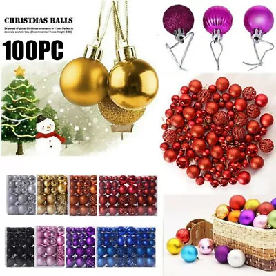 100Pcs Christmas Tree Baubles Balls Decor Ornament Xmas Wedding Party Decoration • $40.99