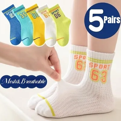 £4.58 • Buy 5 Pairs Children Boys Girls Kids Baby Toddler Sports Trainer Ankle Socks Summer